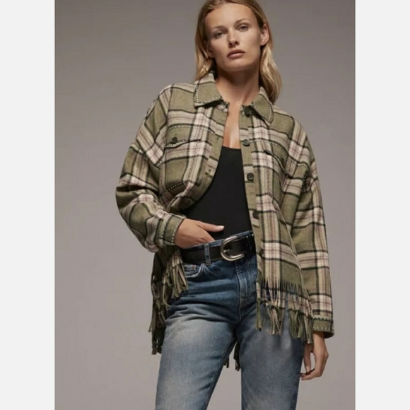 Zara wool blend check overshirt - Picture 7 of 8